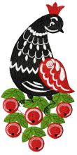 Fantastic bird and berries embroidery design