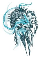 Wolf spirit embroidery design