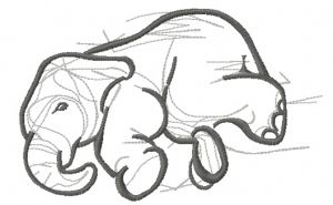 Elephant sketch 4 embroidery design