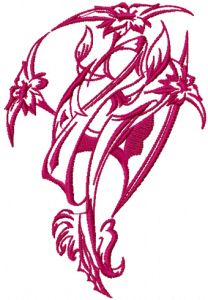 Tribal flowers embroidery design