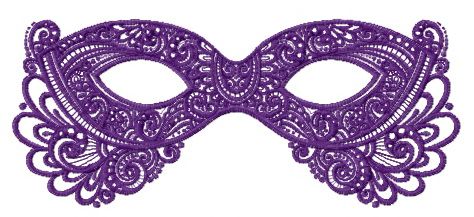 Purple mask machine embroidery design