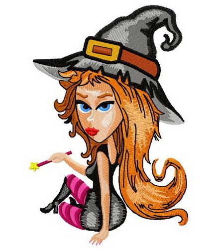 Charming witch 2 machine embroidery design