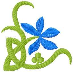 Blue flower 11 embroidery design