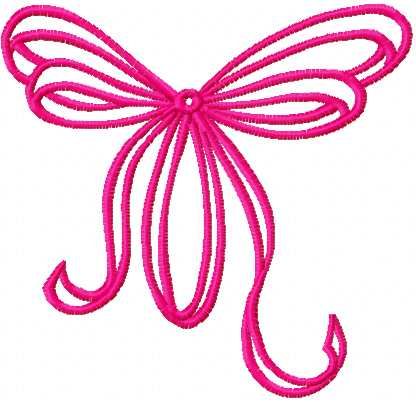 Bow free embroidery design