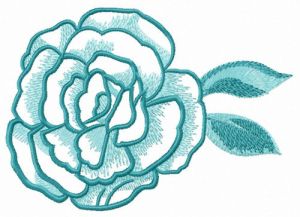 Plucked rose flower embroidery design