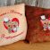 Embroidered pillows as gift newlyweds