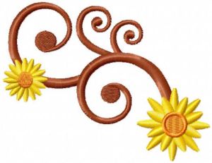 Sun swirl embroidery design