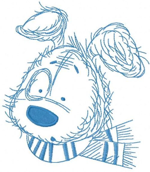 Dog in scarf free embroidery design