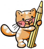 Kitten painter embroidery design