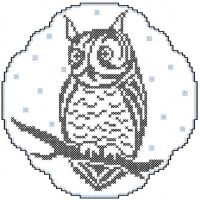 Owl cross stitch free embroidery design