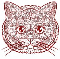Mosaic cat 11 embroidery design