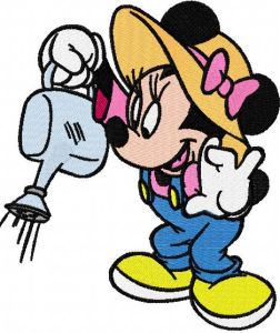 Minnie Mouse gardener 2 embroidery design