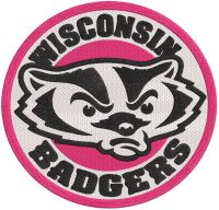 Wisconsin Badgers round logo embroidery design