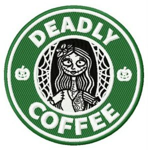 Deadly coffee embroidery design