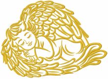 Angel covered with wings embroidery design