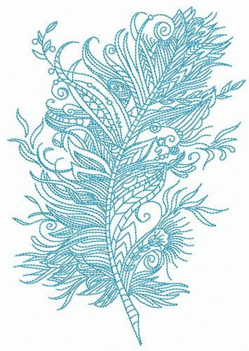 Soft feather machine embroidery design