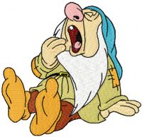 Sleepy Gets Ready to Sleep embroidery design