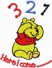 Winnie Pooh numerate embroidery design