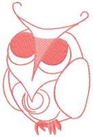 Pink owl embroidery design