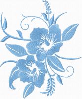 Blue Flower free machine embroidery design