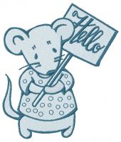 Mouse with nameplate 3 embroidery design