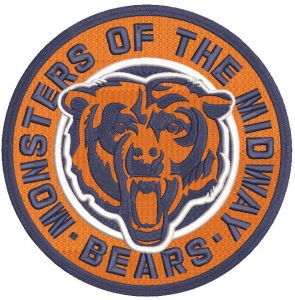 Chicago Bears Slogan Round Logo embroidery design