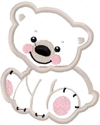white bear applique free embroidery design