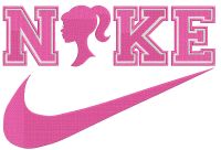 Nike Barbie Logo embroidery design