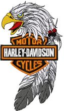 Harley Davidson eagle logo embroidery design