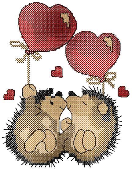 Love hedgehogs cross stitch free embroidery design