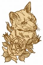 Cunning fox embroidery design