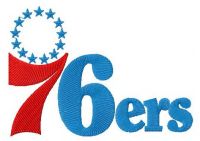 Philadelphia 76ers logo 3 embroidery design
