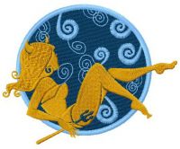 Hell lady embroidery design