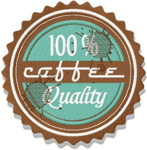 Coffee Label with spots embroidery design