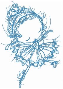 Ballerina dancing embroidery design