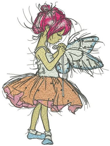 Fairy dancer machine embroidery design