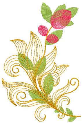 Branch free embroidery design 3