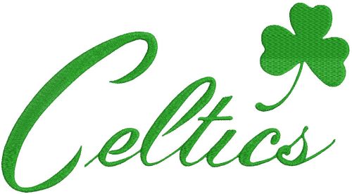 Boston Celtics green script logo embroidery design