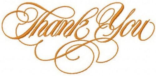Thank you machine embroidery design