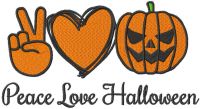 Peace love halloween embroidery design
