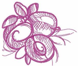 Berry sketch embroidery design