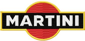 Martini logo machine embroidery design