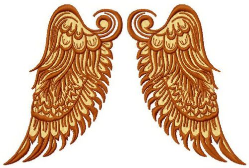 Wings machine embroidery design
