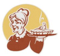 Granny's pear pie embroidery design