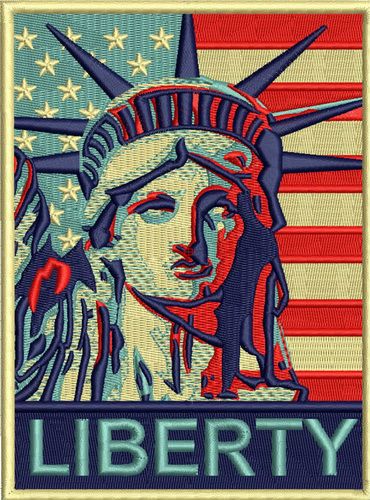 Statue of Liberty machine embroidery design