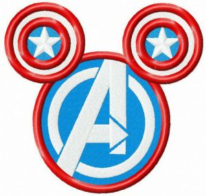 Avengers logo on mouse silhouette embroidery design