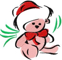 Teddy Bear christmas embroidery design