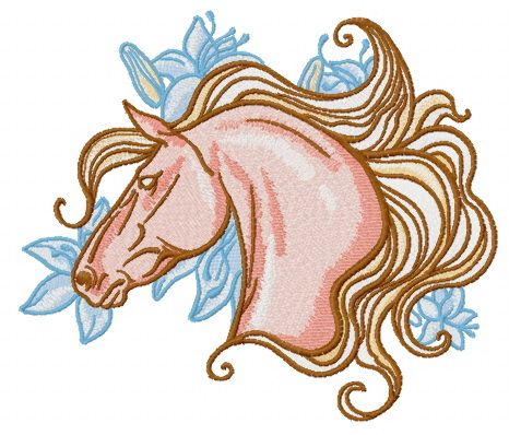 Mettlesome horse machine embroidery design