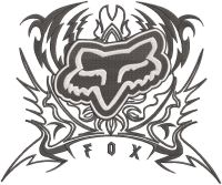 Fox Racing tribal logo embroidery design