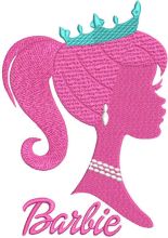 Barbie beauty queen embroidery design
